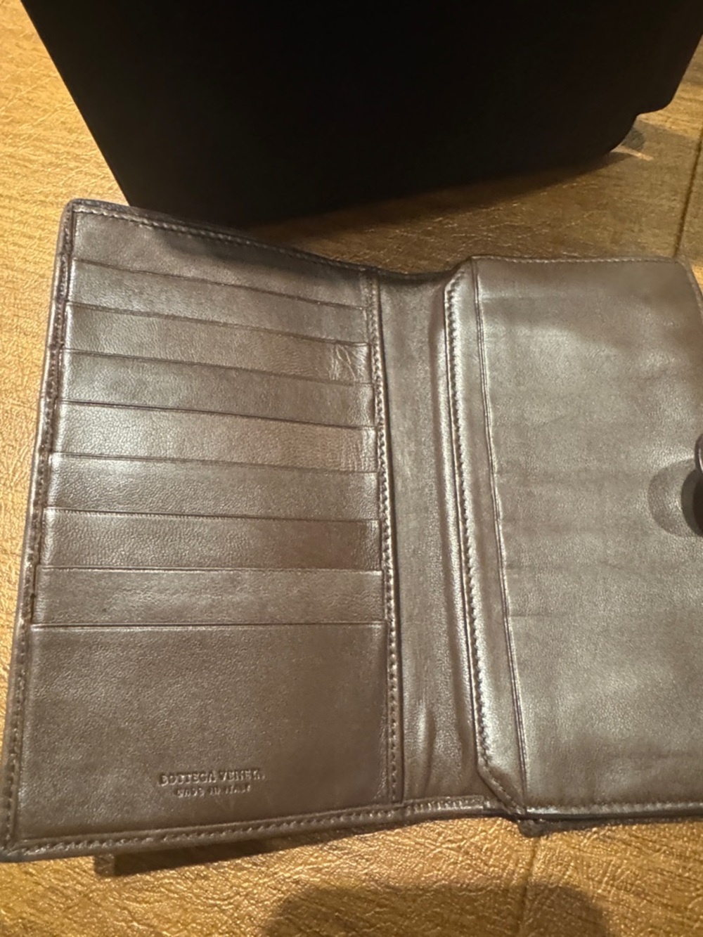 Bottega Veneta Dark Brown Leather Cardholder Wallet